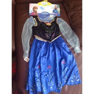 New Disney Frozen ANNA Costume Sz 7+ M(for 7-8) with wig,petticoat,vest